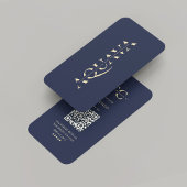 Modernes Unternehmen Monogram Elegant Dark Blue Visitenkarte
