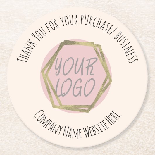 Modernes Unternehmen Vielen Dank Runder Pappuntersetzer (Vorderseite)