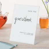 Modernes Unterschreiben des Gästebuches Hochzeitsz Sockelschild (In Situ)