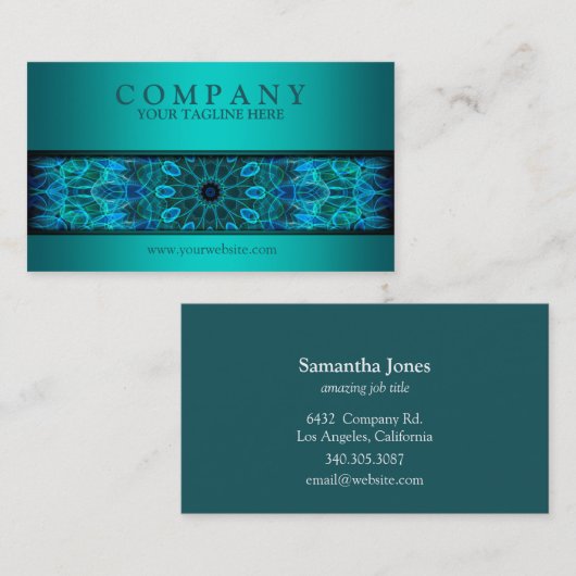 modernes Unterwasserschönheits-Mandalablau Visitenkarte (Vorne/Hinten)