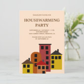 Modernes Urban Apartment Housewarming Party Einladung (Stehend Vorderseite)