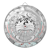 Modernes Urban Ash Gray Flora Abstraktes Muster Ku Dartscheibe (vorne)