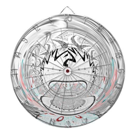 Modernes Urban Ash Gray Flora Abstraktes Muster Ku Dartscheibe (vorne)