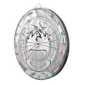 Modernes Urban Ash Gray Flora Abstraktes Muster Ku Dartscheibe (Vorderseite rechts)