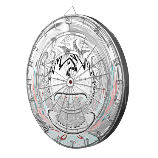 Modernes Urban Ash Gray Flora Abstraktes Muster Ku Dartscheibe (Vorderseite rechts)