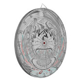 Modernes Urban Ash Gray Flora Abstraktes Muster Ku Dartscheibe (Vorderseite Links)