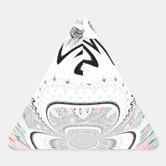 Modernes Urban Ash Gray Flora Abstraktes Muster Ku Dreieckiger Aufkleber (Vorderseite)