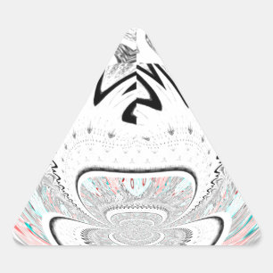 Modernes Urban Ash Gray Flora Abstraktes Muster Ku Dreieckiger Aufkleber