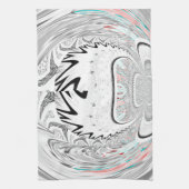 Modernes Urban Ash Gray Flora Abstraktes Muster Ku Handtuch (Vertikal)