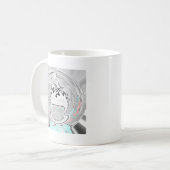 Modernes Urban Ash Gray Flora Abstraktes Muster Ku Kaffeetasse (Vorderseite Links)