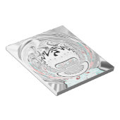 Modernes Urban Ash Gray Flora Abstraktes Muster Ku Notizblock (angewinkelt)