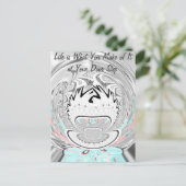 Modernes Urban Ash Gray Flora Abstraktes Muster Ku Postkarte (Stehend Vorderseite)