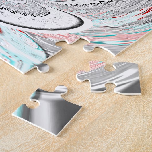 Modernes Urban Ash Gray Flora Abstraktes Muster Ku Puzzle (Seite)