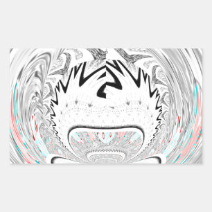 Modernes Urban Ash Gray Flora Abstraktes Muster Ku Rechteckiger Aufkleber