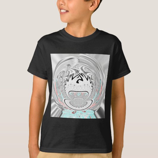 Modernes Urban Ash Gray Flora Abstraktes Muster Ku T-Shirt (Vorderseite)