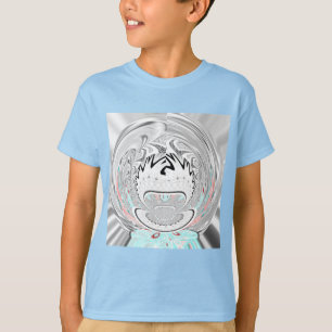 Modernes Urban Ash Gray Flora Abstraktes Muster Ku T-Shirt
