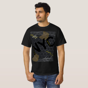 Modernes Urban Edge NYC Bleibe Humble Typografic T-Shirt