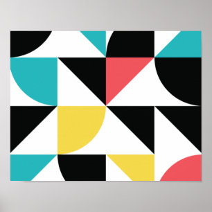 Modernes, urbanes, buntes, lustiges geometrisches poster