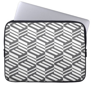 Modernes, urbanes, dynamisches geometrisches Kubik Laptopschutzhülle