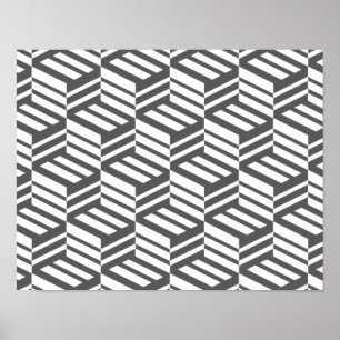 Modernes, urbanes, dynamisches geometrisches Kubik Poster