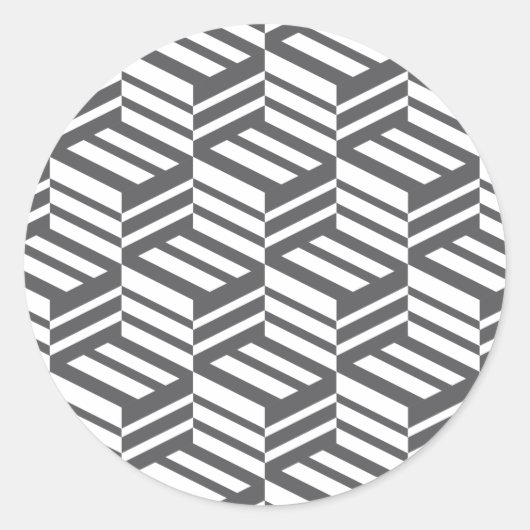 Modernes, urbanes, dynamisches geometrisches Kubik Runder Aufkleber (Vorderseite)