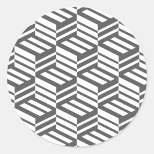 Modernes, urbanes, dynamisches geometrisches Würf Runder Aufkleber