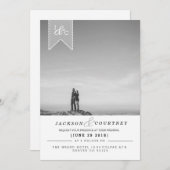 Modernes urbanes Hochzeitssemble - Foto Einladung (Vorne/Hinten)