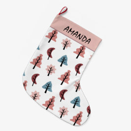 Modernes Urlaubsmuster - Cookie Cutter Name Großer Weihnachtsstrumpf