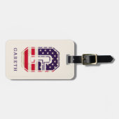 Modernes USA Flag Monogram G Gepäckanhänger (Vorderseite horizontal)