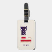 Modernes USA Flag Monogram L Gepäckanhänger (Vorderseite vertikal)