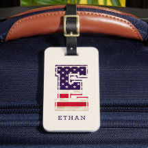 Modernes USA-Flaggenmonogramm E