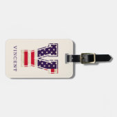 Modernes USA-Flaggenmonogramm V Gepäckanhänger (Vorderseite horizontal)
