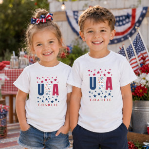 Modernes USA-personalisiertes patriotisches Kinder Kleinkind T-shirt