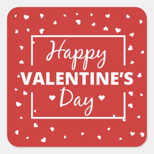 Modernes Valentindesign Quadratischer Aufkleber (Vorderseite)