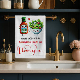 Modernes Valentinstag-Fun-Food-Küchentuch Geschirrtuch