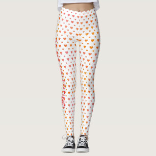 Modernes Valentinstag Niedliches Herzmuster Leggings