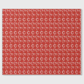 Modernes Valentinstag-Rot-Weiß-Muster Geschenkpapier (Flach)