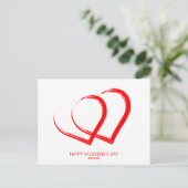 Modernes Valentinstag Rotes Herz Elegant Feiertagspostkarte (Stehend Vorderseite)