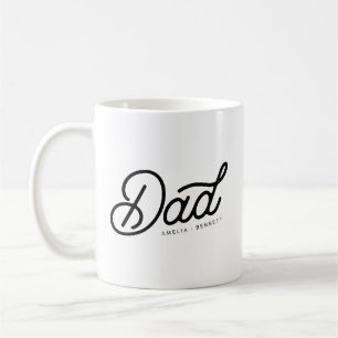 Modernes Vater Cooles Skript mit Kindernamen Kaffeetasse