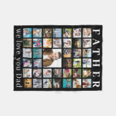 Modernes VATER-Foto sammelt Ihren Text schwarz Fleecedecke (Vorderseite (Horizontal))