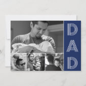 Modernes Vater Navy Blue Fathers Day Foto Karte (Vorderseite)