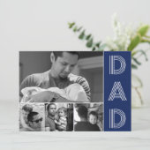 Modernes Vater Navy Blue Fathers Day Foto Karte (Stehend Vorderseite)