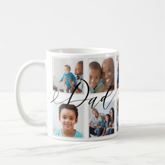 Modernes Vater Script | Geschenk für Väter Foto Co Kaffeetasse (Links)
