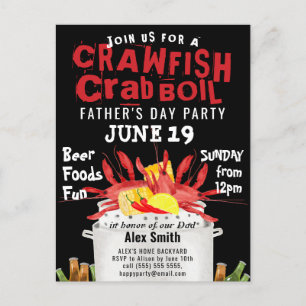 Modernes Vatertag Foto Crawfish Boil Einladung Postkarte