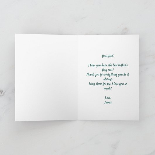 Modernes Vatertagsgrün - Illustrationsdesign Karte (Innenseite)