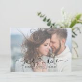 Modernes Vellum 2 Foto HerzensskriptWedding Rett T Save The Date (Stehend Vorderseite)