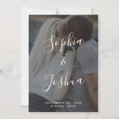 Modernes Vellum-Look-Foto Speichern Sie das Datums Magneteinladung (Vorderseite)