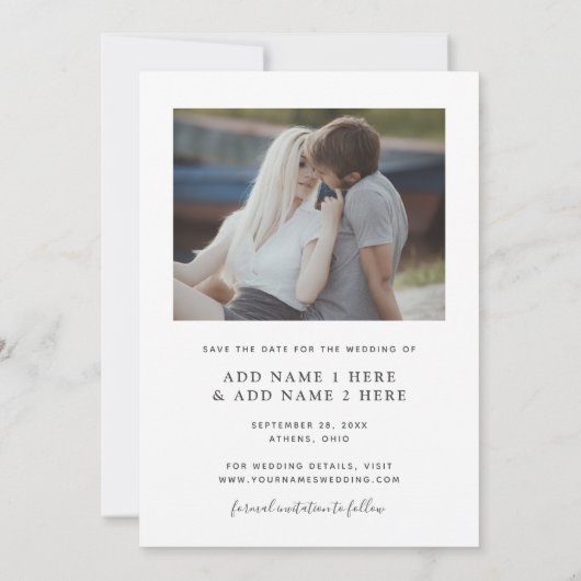 Modernes Vellum Look Gold Script Foto Save the Dat Einladung (Rückseite)