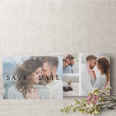 Modernes Vellum Overlay 4 Foto Verlobung Save The Date