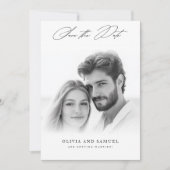 Modernes Vellum-Overlay-Foto für Hochzeiten speich Einladung (Vorderseite)